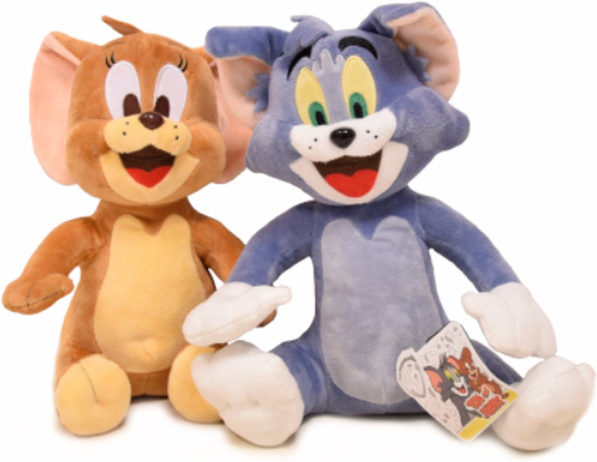 Tom & Jerry Pluche Knuffel Set 20 cm {Speelgoed Knuffeldier voor Kinderen Jongens Meisjes - Knuffels van Tom en Jerry - Kat en Muis}